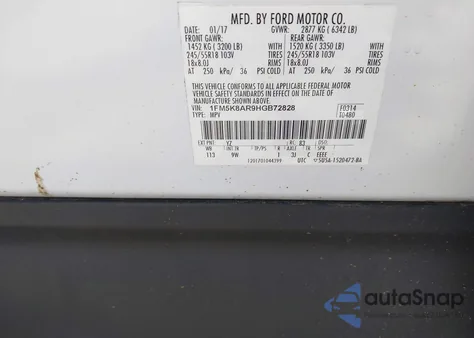 2017 Ford Police Interceptor z USA, uszkodzony, nr VIN 1FM5K8AR9HGB72828